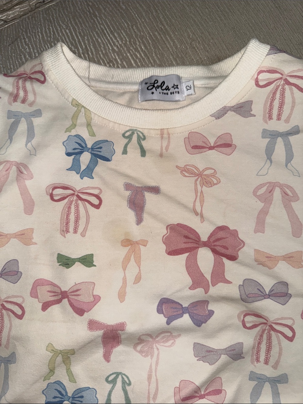 Lola and the Boys White Bow Print Pajama Set - Pink & Pastel Bows size 14 - Picture 17 of 17
